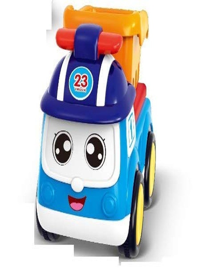 TEMSON Unbreakable Pull Back Dumper Construction Toys Car Play Set for Kids Friction Powered Cartoon Engineered Trucks Toy for Baby Toddlers Boys Girls